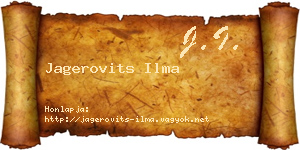 Jagerovits Ilma névjegykártya
